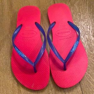 Havaianas Flip Flops Flat Pink & Blue
